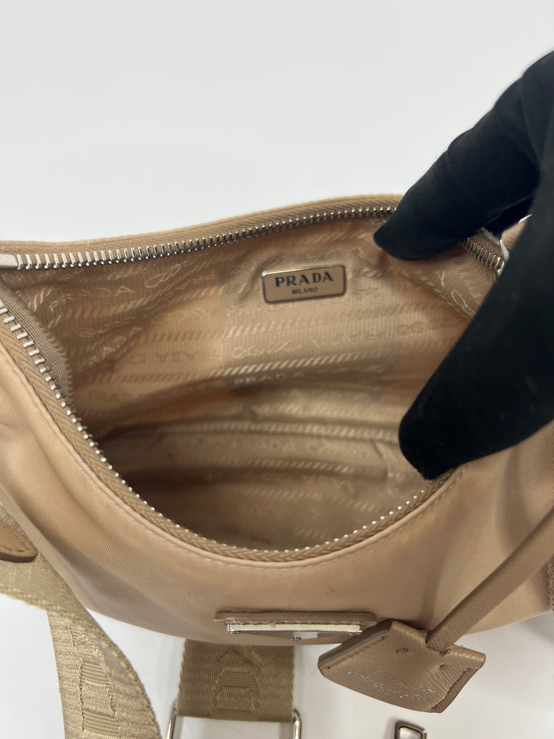 Prada nylon sales bag beige