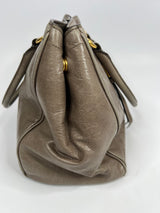 Prada Taupe Leather Shoulder Bag