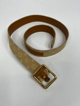 Louis Vuitton Beige Monogram Mini Lin Belt (Size 80/32)
