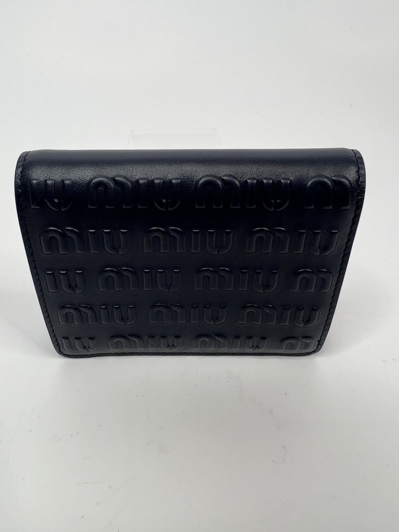 Miu Miu Embossed Monogram bi-fold Wallet