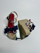 Valentino Garavani Printed Twill Espadrille Wedges (Size 38 / UK 5)