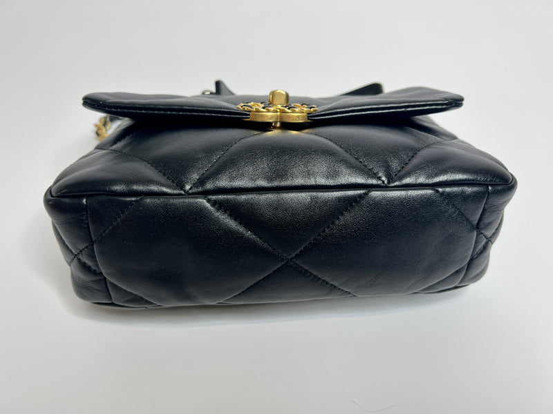 Chanel 19 Small In Black Lambskin Leather