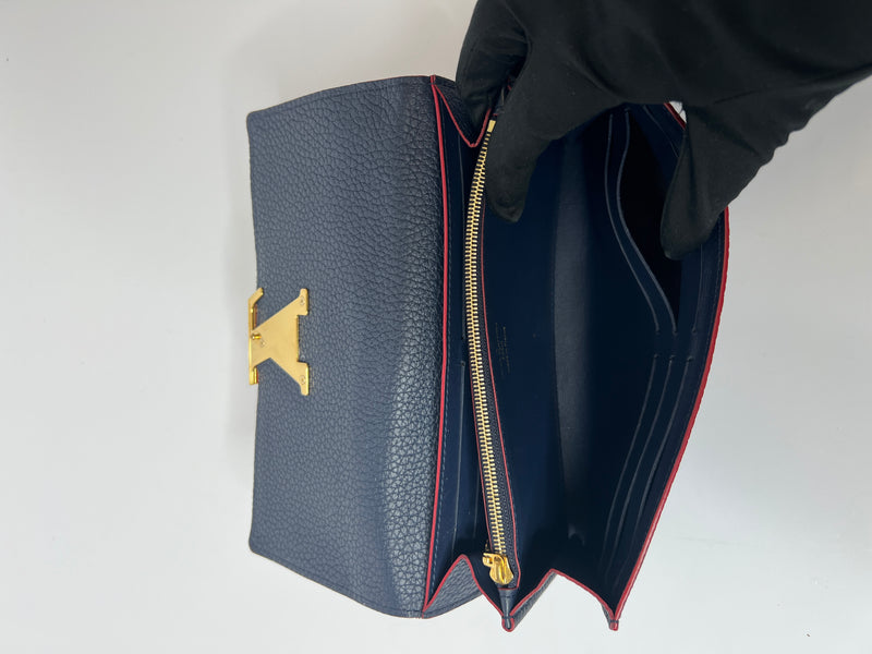 Louis Vuitton Navy Capucines Wallet