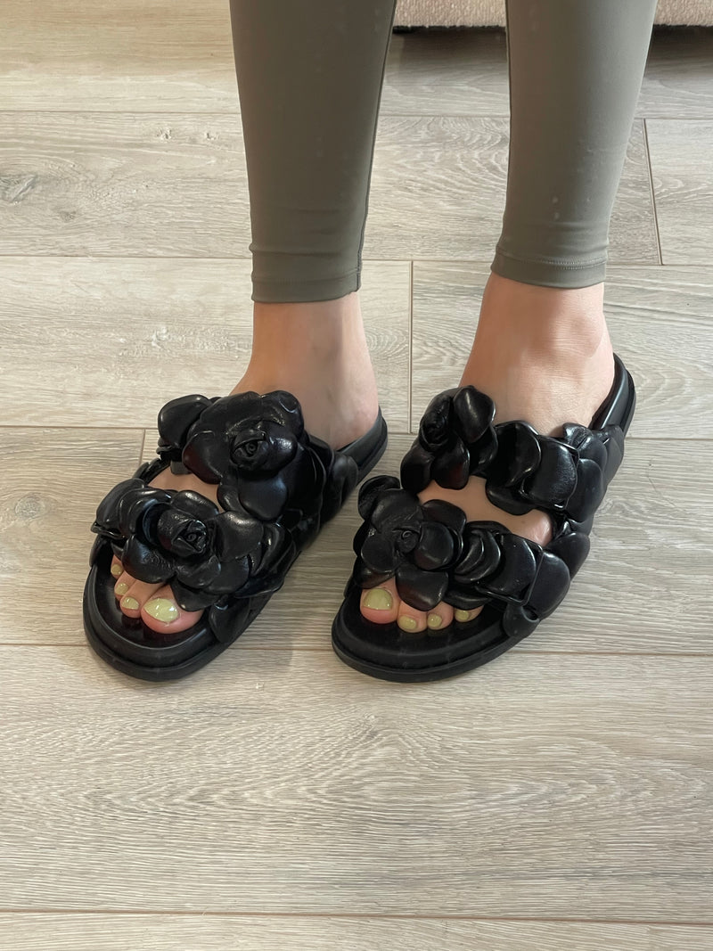 Valentino Atelier Rose Detail Slides (Size 38/ UK 5)