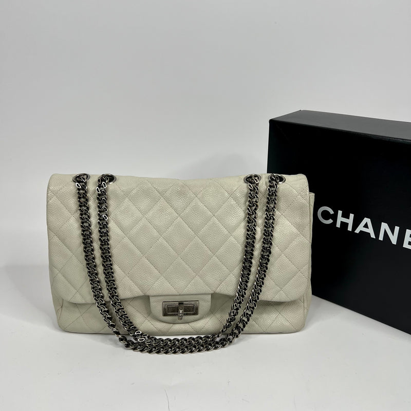 Chanel Reissue Single Flap In Ecru Caviar Leather WSH