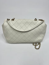 Chanel White Calfskin Casual Trip  Flap Bag