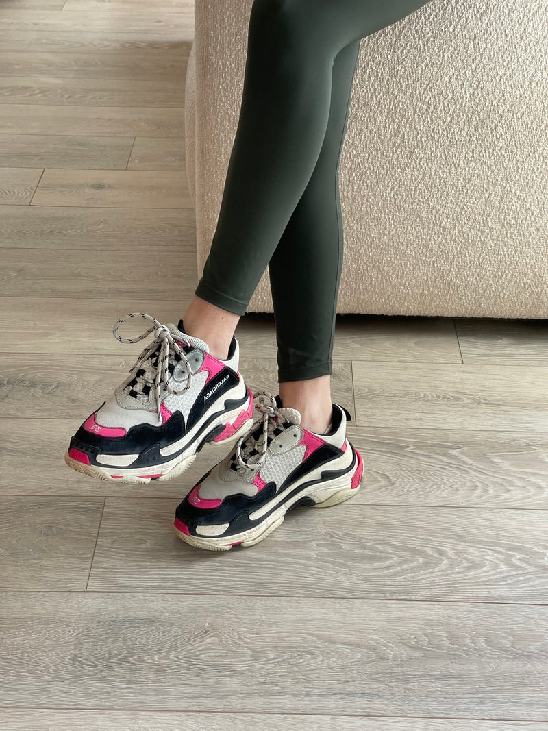 Balenciaga Triple S Pink/Black Trainers (Size 38/UK5)