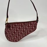 Dior Vintage Saddle Pochette in Red Oblique Canvas