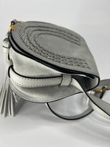 Chloe Small Marcie Saddle Bag In Dove Grey