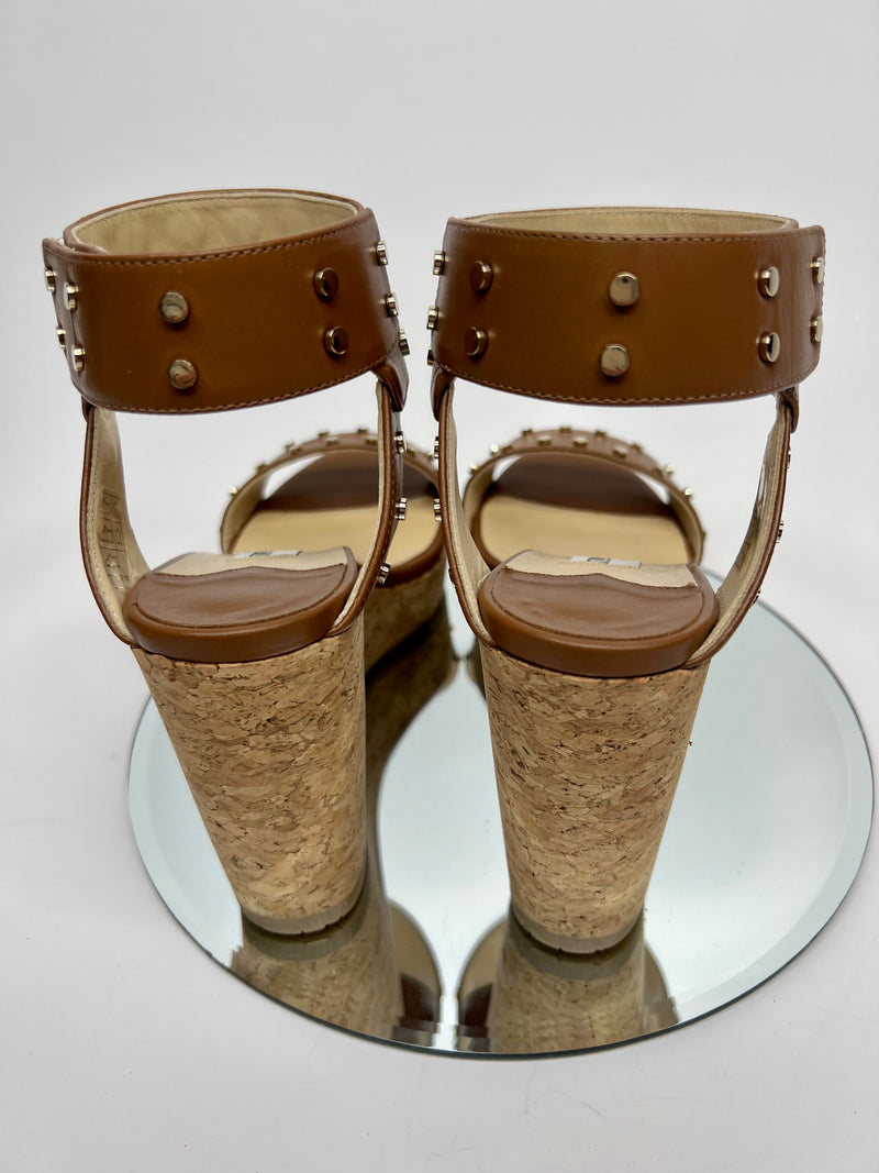 Tan cork wedges sales