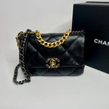 Chanel 19 Small In Black Lambskin Leather