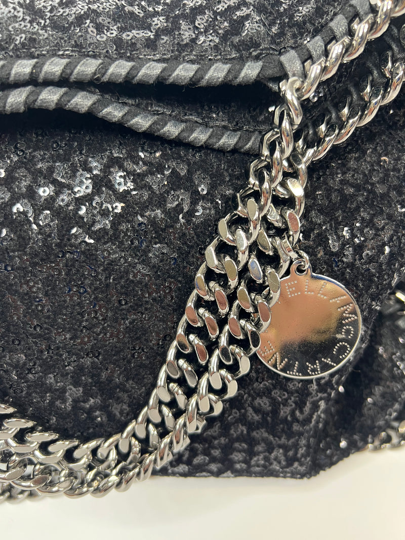 Stella McCartney Black Sequin Falabella Tote