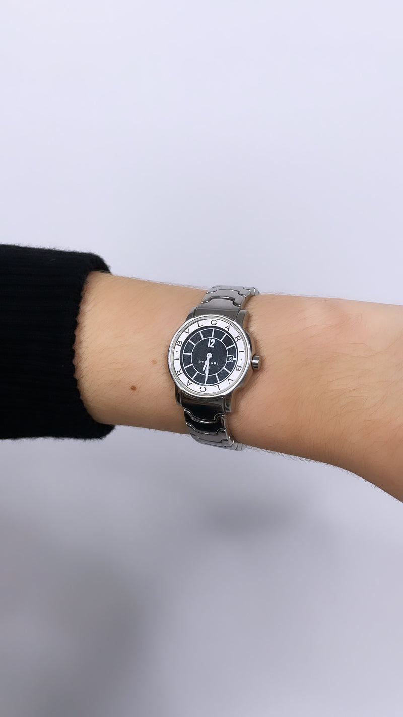 Bvlgari Solotempo Stainless Steel with Black/White Face