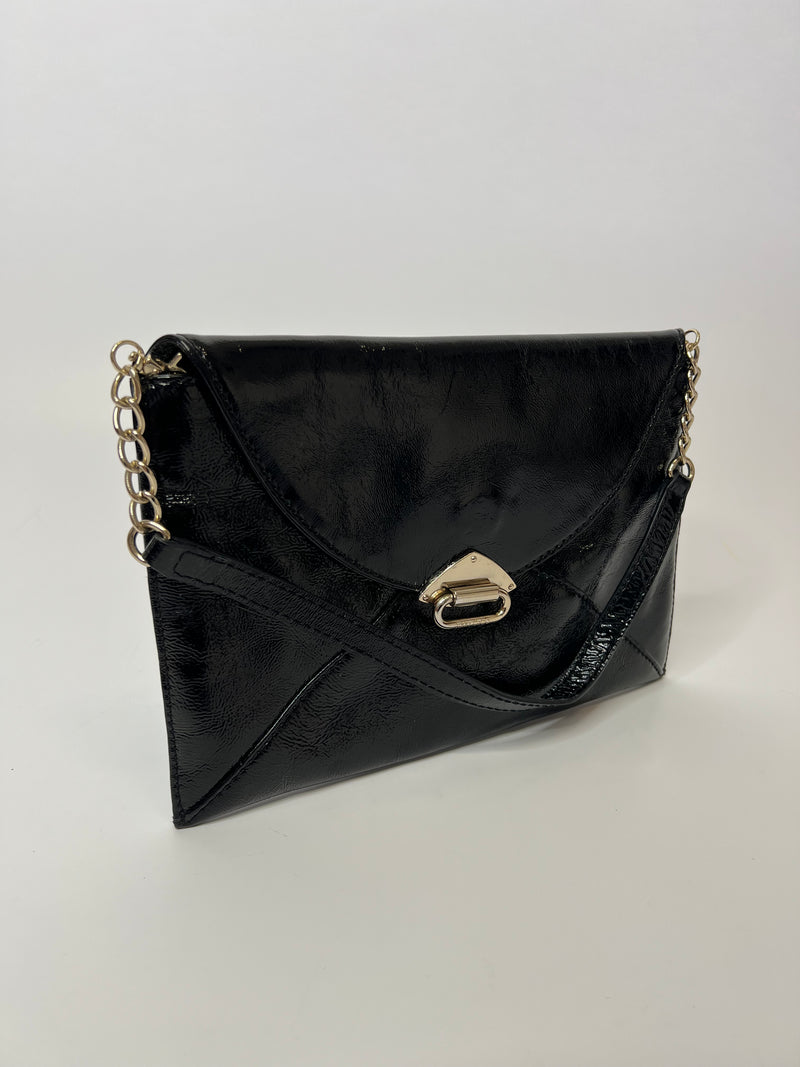 Jimmy Choo Patent Clutch Bag With Chain