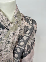 Zadig Et  Voltaire Grey/Pink Skull Scarf