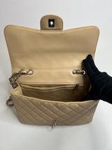 Chanel Jumbo Single Flap In Beige Caviar Leather
