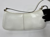 Gucci White Leather Monogram Shoulder Bag