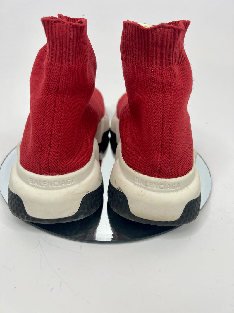 Balenciaga Burgundy Speed Trainers (Size 39/UK 6)