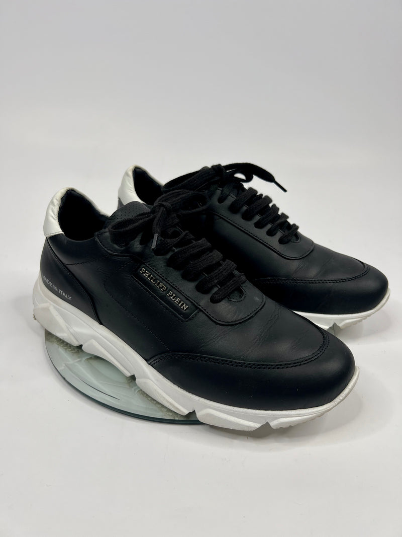 Black leather trainers size 5 shop