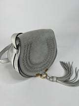 Chloe Small Marcie Saddle Bag In Dove Grey