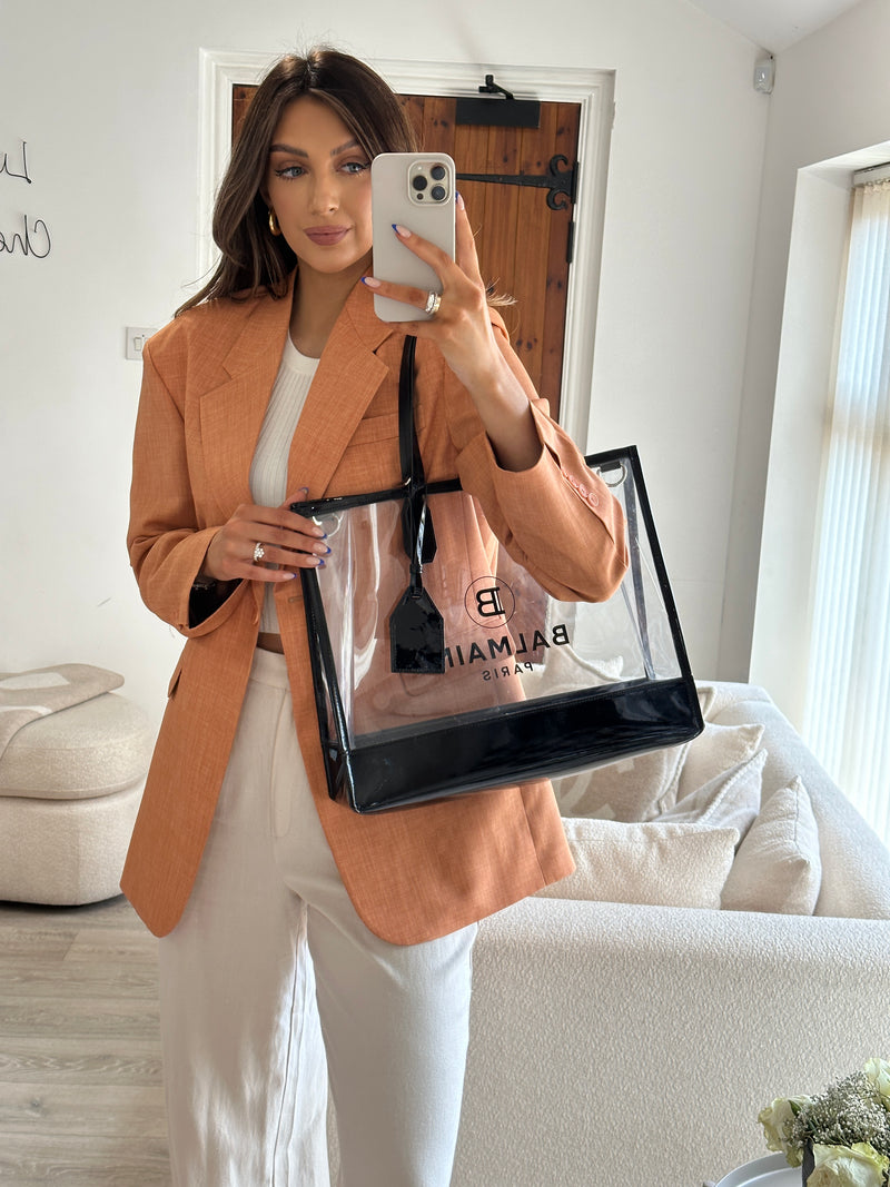 Balmain Large PVC Black Shopper