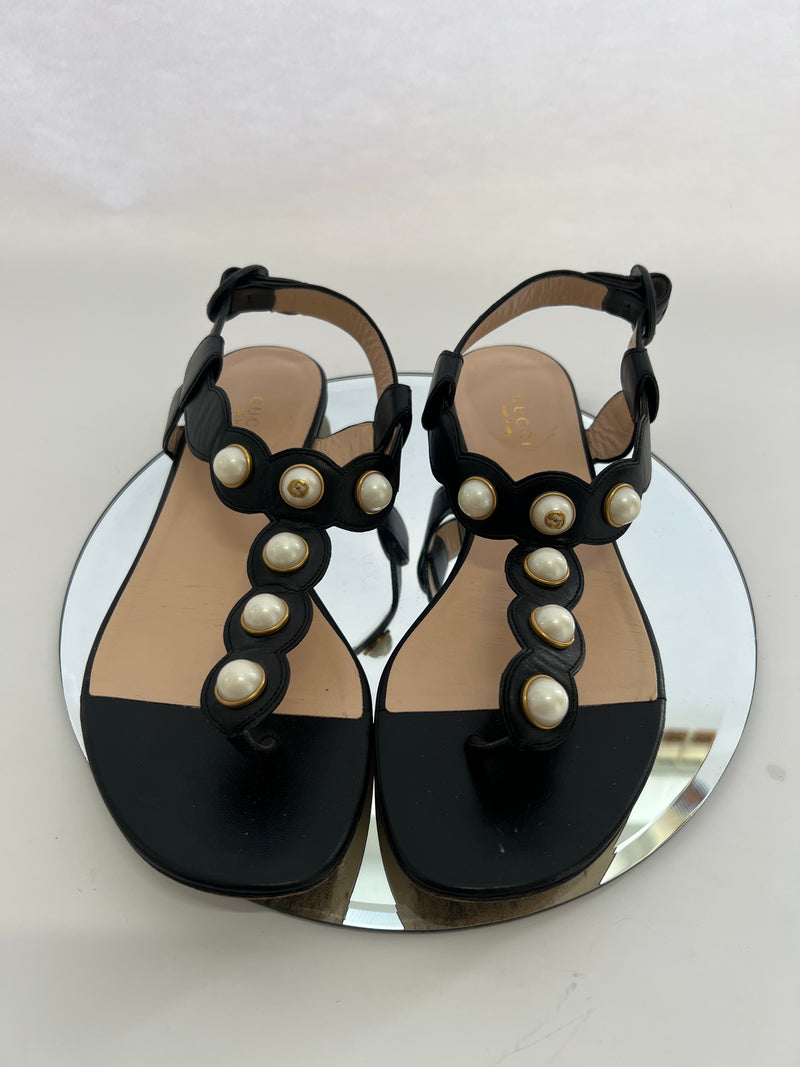 Gucci Willow Pearl Thong Sandals (Size 37.5/ UK 4.5)