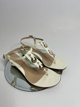 Fendi White Patent Sandals (Size 38/UK 5)