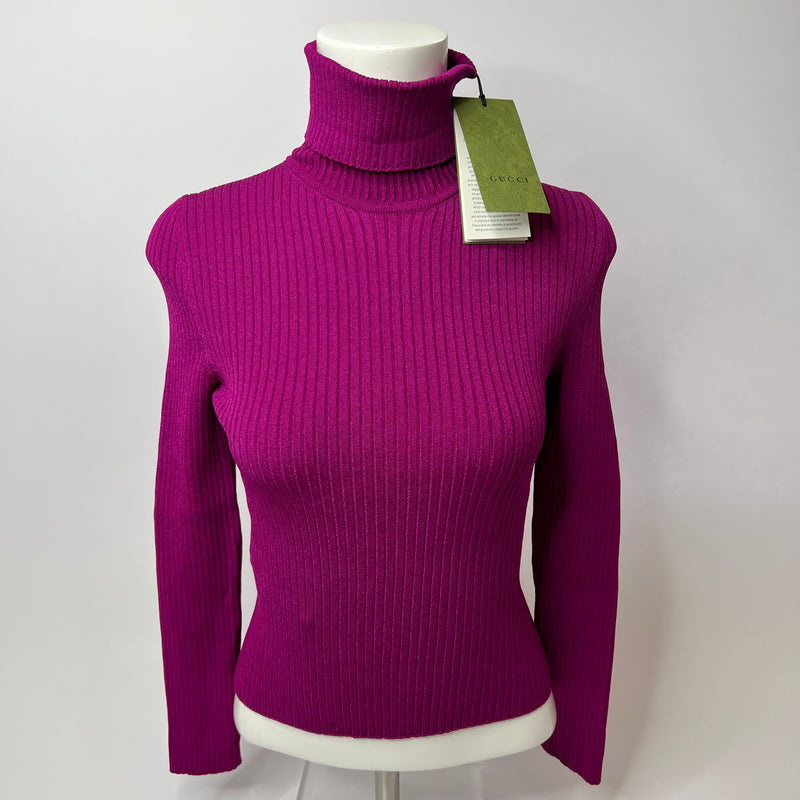 Gucci Purple Knit Turtleneck Jumper (Size S / UK6/8)