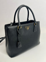 Prada Galleria Tote In Black Saffiano Leather