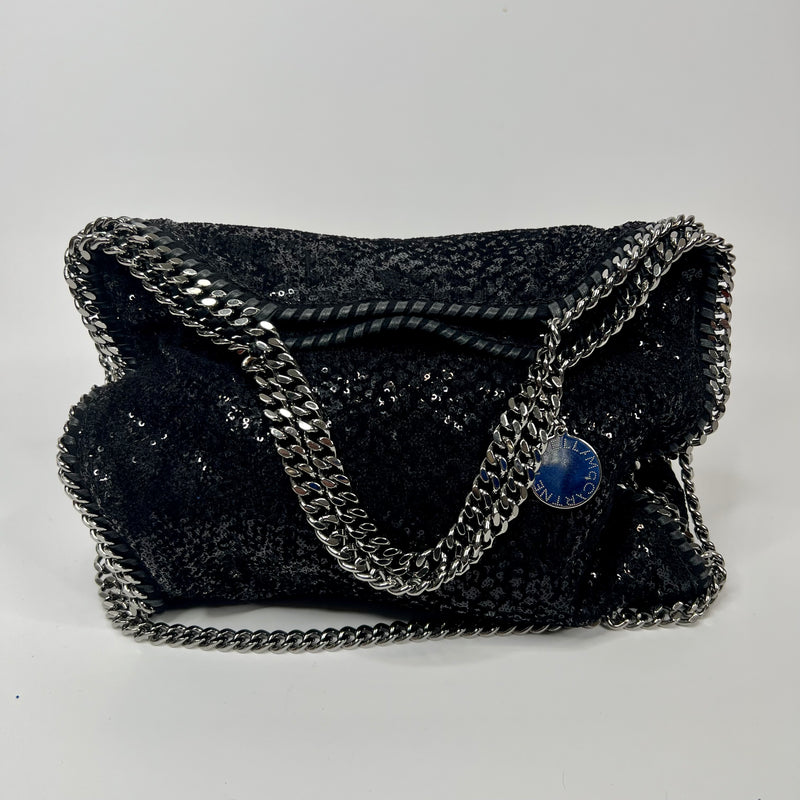 Stella McCartney Black Sequin Falabella Tote