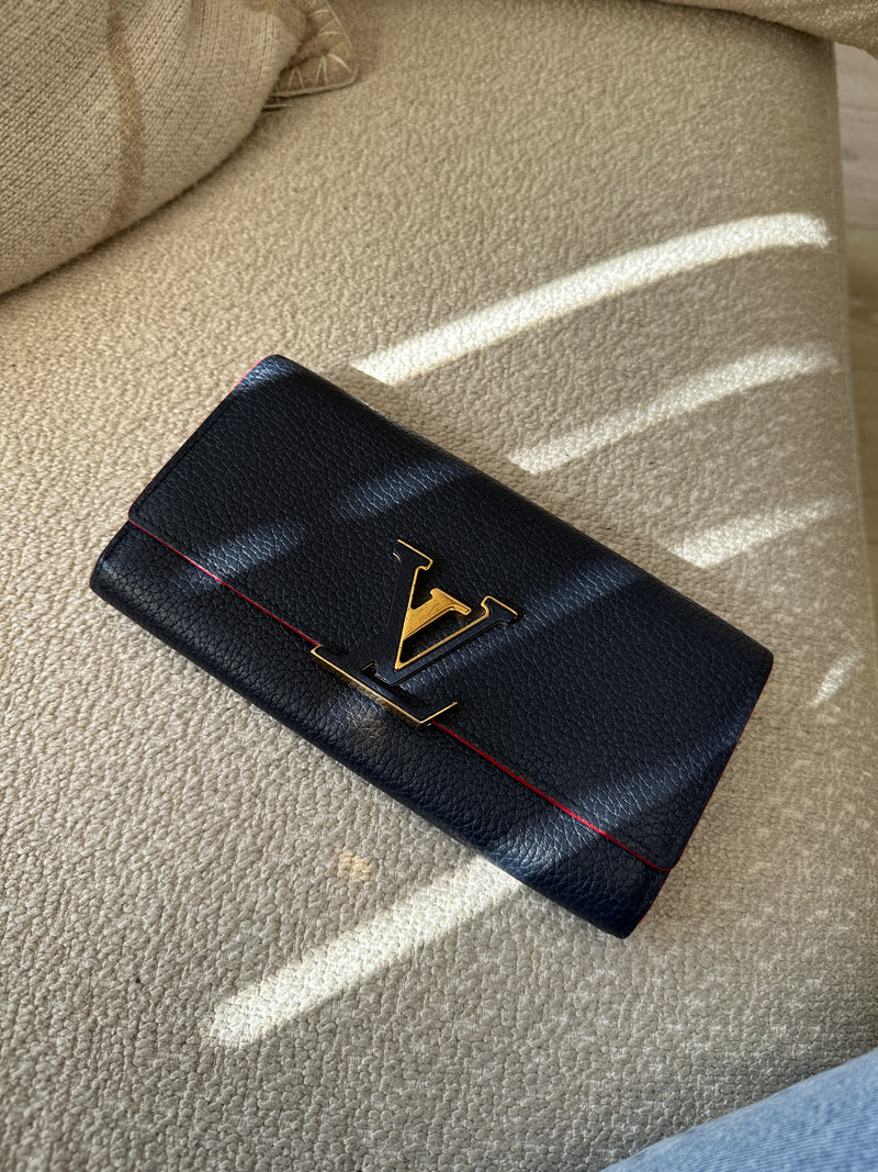 Louis Vuitton Navy Capucines Wallet