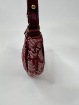 Dior Vintage Saddle Pochette in Red Oblique Canvas