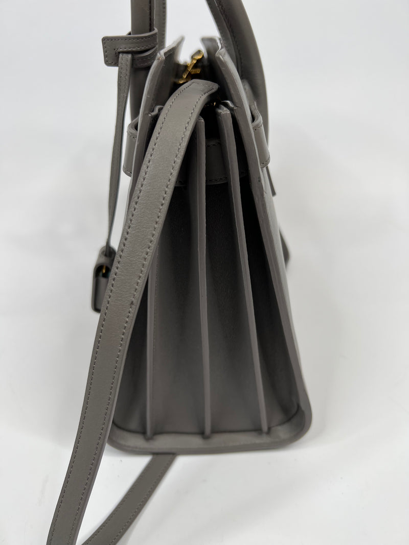 Saint Laurent Sac De Jour Small In Grey Leather
