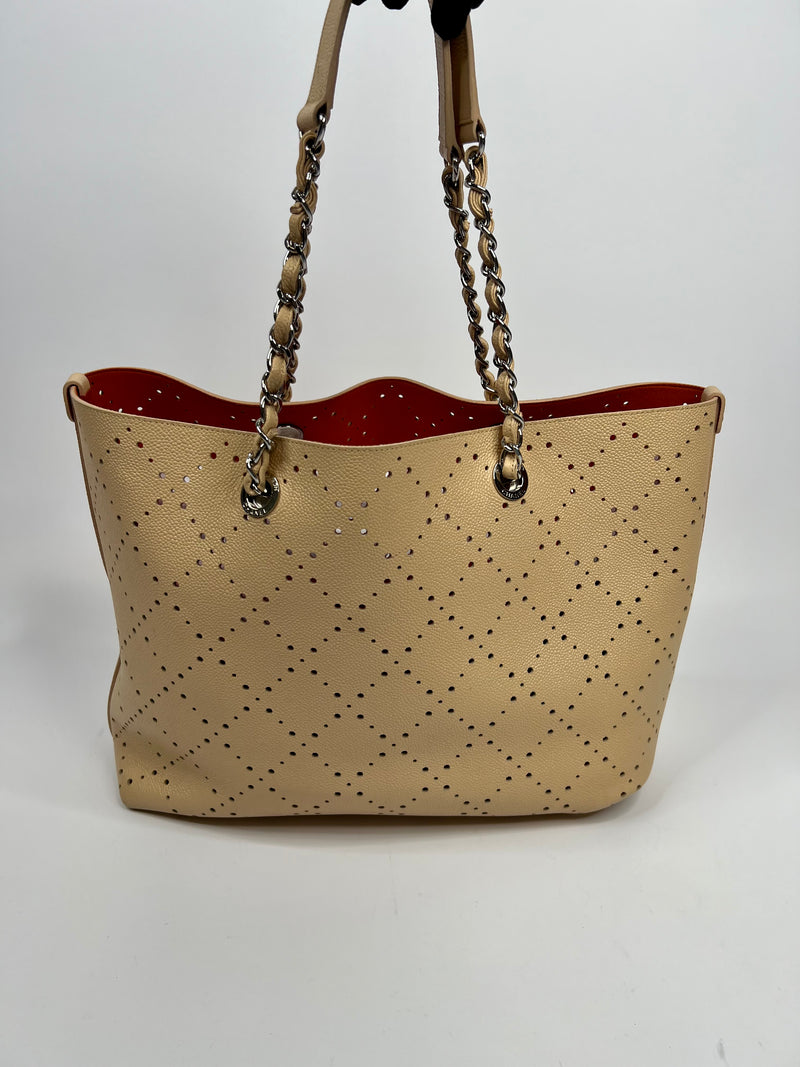 Chanel Nude Perforated Shopper Bag