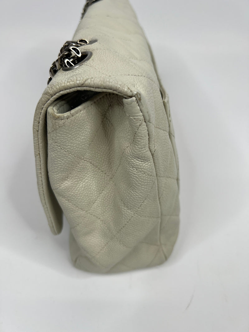 Chanel Reissue Single Flap In Ecru Caviar Leather WSH