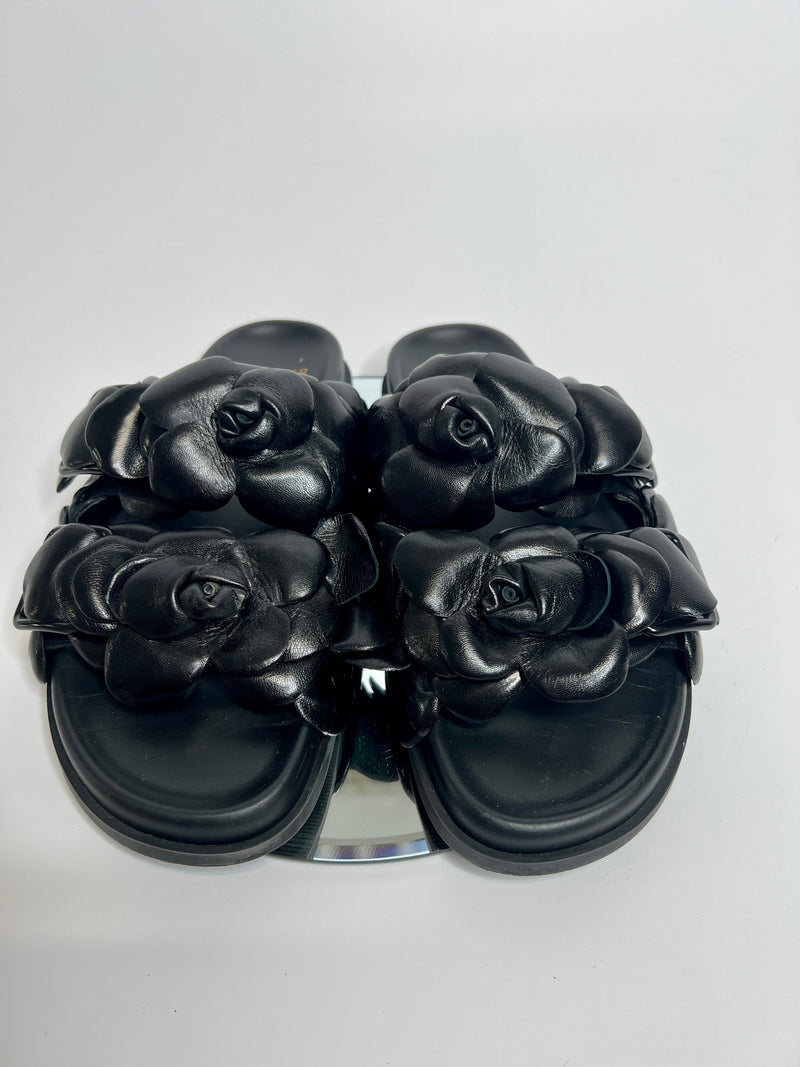 Valentino Atelier Rose Detail Slides (Size 38/ UK 5)