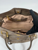Prada Taupe Leather Shoulder Bag