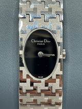 Dior Diorific Houndstooth Watch in Stainless Steel with Black Face
