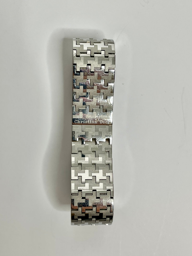 Dior Diorific Houndstooth Watch in Stainless Steel with Black Face