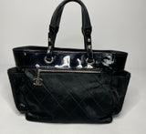 Chanel Paris Biarritz Tote Bag In Patent Leather And Calf Hair