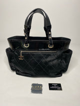 Chanel Paris Biarritz Tote Bag In Patent Leather And Calf Hair