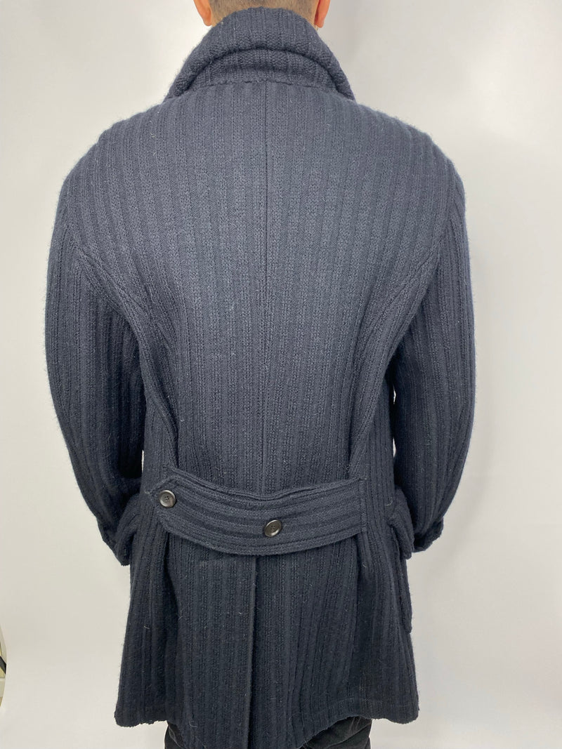 Dolce & Gabbana Black Wool Cardigan/Coat (Size 50)