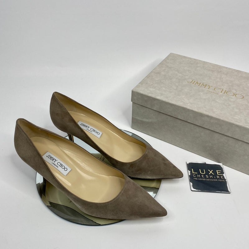 Jimmy Choo Azu in Stone Suede (Size 42/UK9)