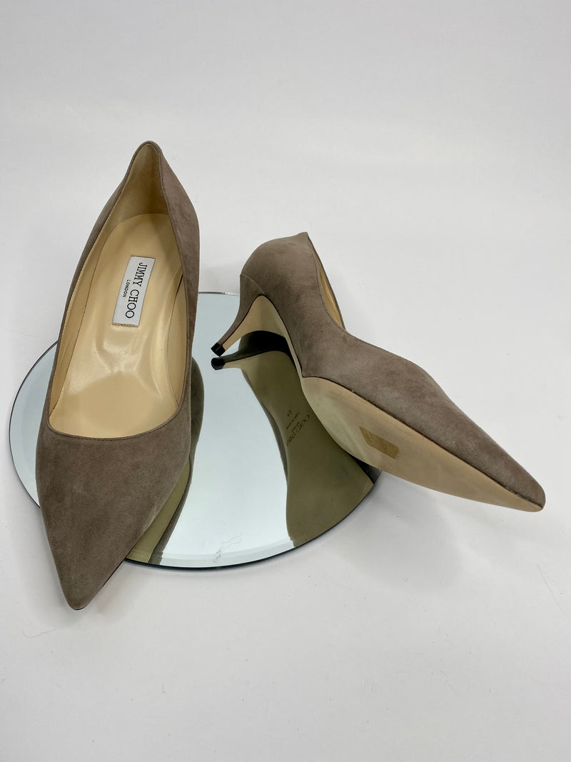 Jimmy Choo Azu in Stone Suede (Size 42/UK9)