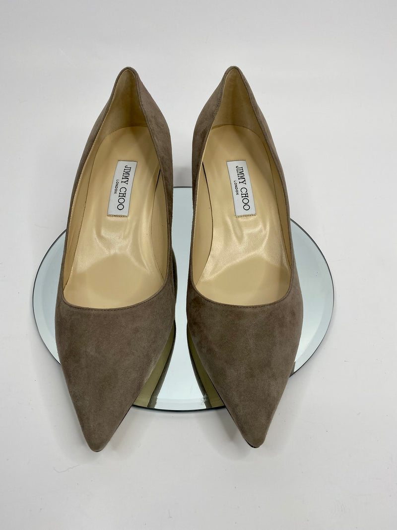 Jimmy Choo Azu in Stone Suede (Size 42/UK9)