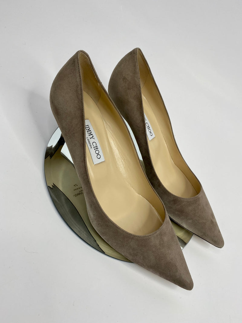 Jimmy Choo Azu in Stone Suede (Size 42/UK9)